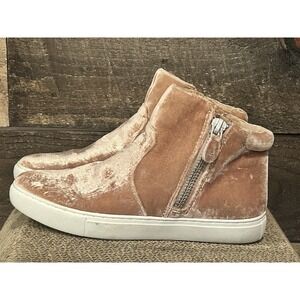 Kenneth‎ Cole 6.5 W Gentle Souls Leather Lined Zip Sneakers Blush Pink Velvet
